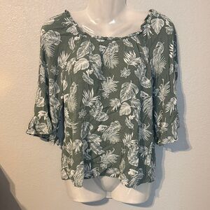 Floral Green Women's Blouse